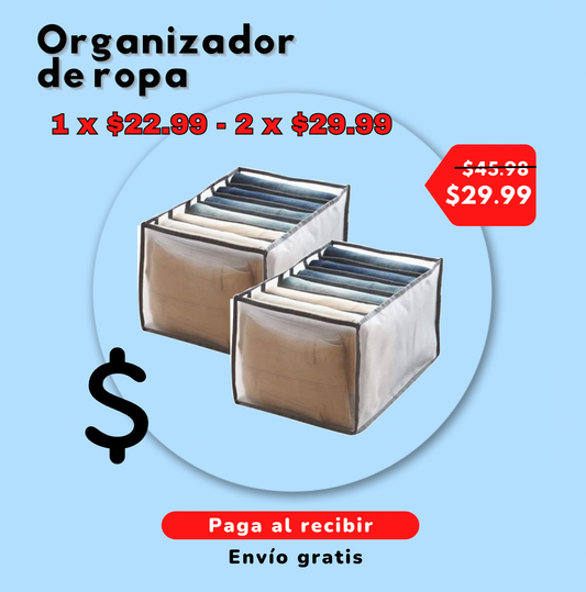 Organizador de Ropa Blanco y Gris